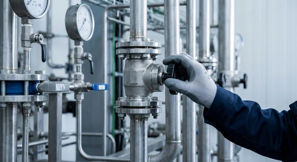 Pipe pressing & fluid control
